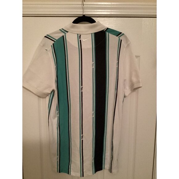 Nike golf vertical stripe polo shirt size: medium color: white/Green/Obsidian - Picture 12 of 12